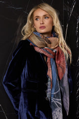 ABRIGO TERCIOPELO SEDA 1 BOTON AZUL