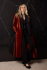 ABRIGO TERCIOPELO SEDA 1 BOTON TEJA