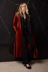 ABRIGO TERCIOPELO SEDA 1 BOTON TEJA