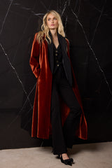 ABRIGO TERCIOPELO SEDA 1 BOTON TEJA