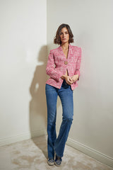 BLAZER CORTA 1 BOTON FUCSIA