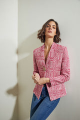 BLAZER CORTA 1 BOTON FUCSIA