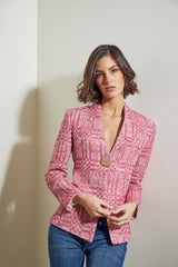 BLAZER CORTA 1 BOTON FUCSIA