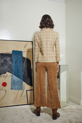 BLAZER CORTA CRUZADA PATA GALLO BEIG