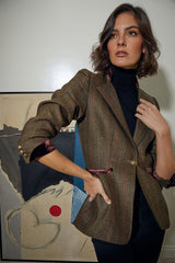 BLAZER LEVITA 1 BOTON Y CUELLO MAO TERCIOPELO VERDE