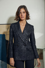 BLAZER SASTRE CRUZADA NEGRO BORDADA