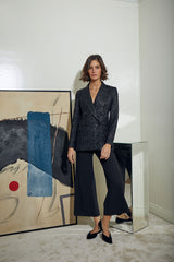 BLAZER SASTRE CRUZADA NEGRO BORDADA