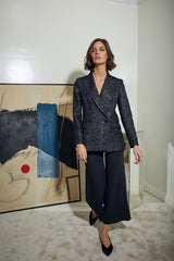 BLAZER SASTRE CRUZADA NEGRO BORDADA