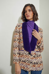 BLAZER SASTRE CUELLO SMOKING TERCIOPELO CUADROS morado