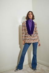 BLAZER SASTRE CUELLO SMOKING TERCIOPELO CUADROS morado