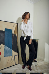 BLUSA CAMISERA PUÑO BLANCA