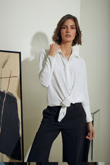 BLUSA CAMISERA PUÑO BLANCA