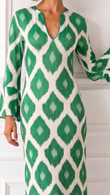 KAFTAN ESCOTE LAGRIMA IKAT VERDE