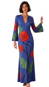 KAFTAN IKAT PICO AZUL FLOR