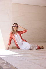 KAFTAN ABIERTO TUL ANIMAL PRINT ROJO