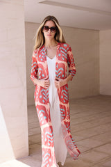 KAFTAN ABIERTO TUL ANIMAL GRANATE