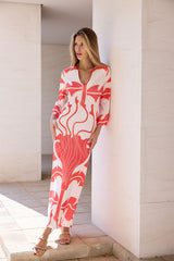 KAFTAN ESCOTE PICO FLOR SALMÓN