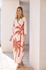 KAFTAN ESCOTE PICO PALMERAS TERRACOTA