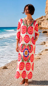 KAFTAN KENIA ROJO IKAT