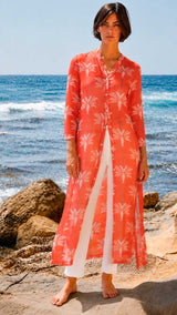 KAFTAN ABIERTO DE TUL PALMERAS