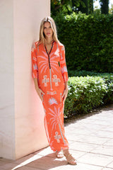 KAFTAN TIRILLA PALMERAS NARANJA