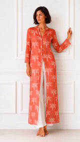 KAFTAN ABIERTO DE TUL PALMERAS