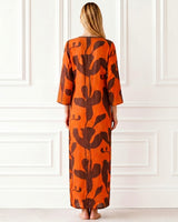 KAFTAN KENIA NARANJA Y MARRON