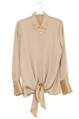 BLUSA CAMISERA PUÑO BEIG