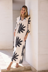 KAFTAN ESCOTE PICO PALMERAS NEGRAS