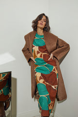 VESTIDO CUELLO CAJA Y MANGA LARGA VERDE