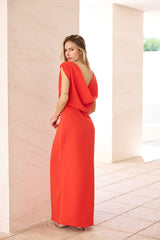 VESTIDO FIESTA ESPADA AIRE NARANJA