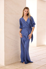 VESTIDO FIESTA LARGO AZUL