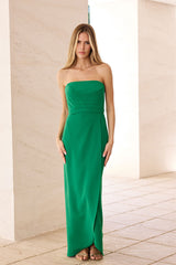 VESTIDO FIESTA PALABRA HONOR VERDE