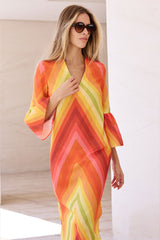 VESTIDO HILO VOLANTE ABAJO Y EN MANGA ZIG ZAG