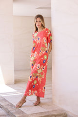 VESTIDO MANGA CORTA ROJO