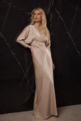 VESTIDO LARGO FIESTA BEIG Marisa Aracil