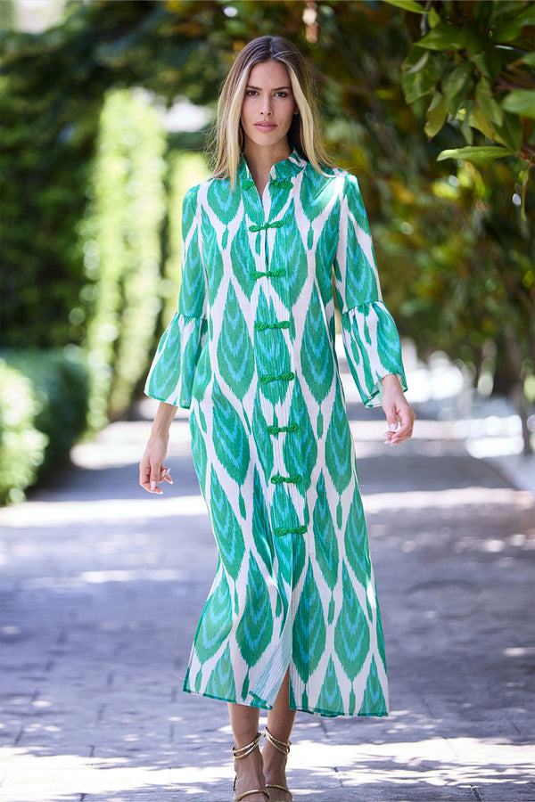 VESTIDO KIMONO HILO LAGRIMAS VERDES