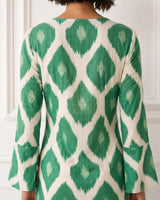 KAFTAN ESCOTE LAGRIMA IKAT VERDE