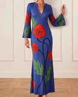 KAFTAN IKAT PICO AZUL FLOR