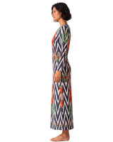 KAFTAN PICO IKAT ZIG ZAG AZUL