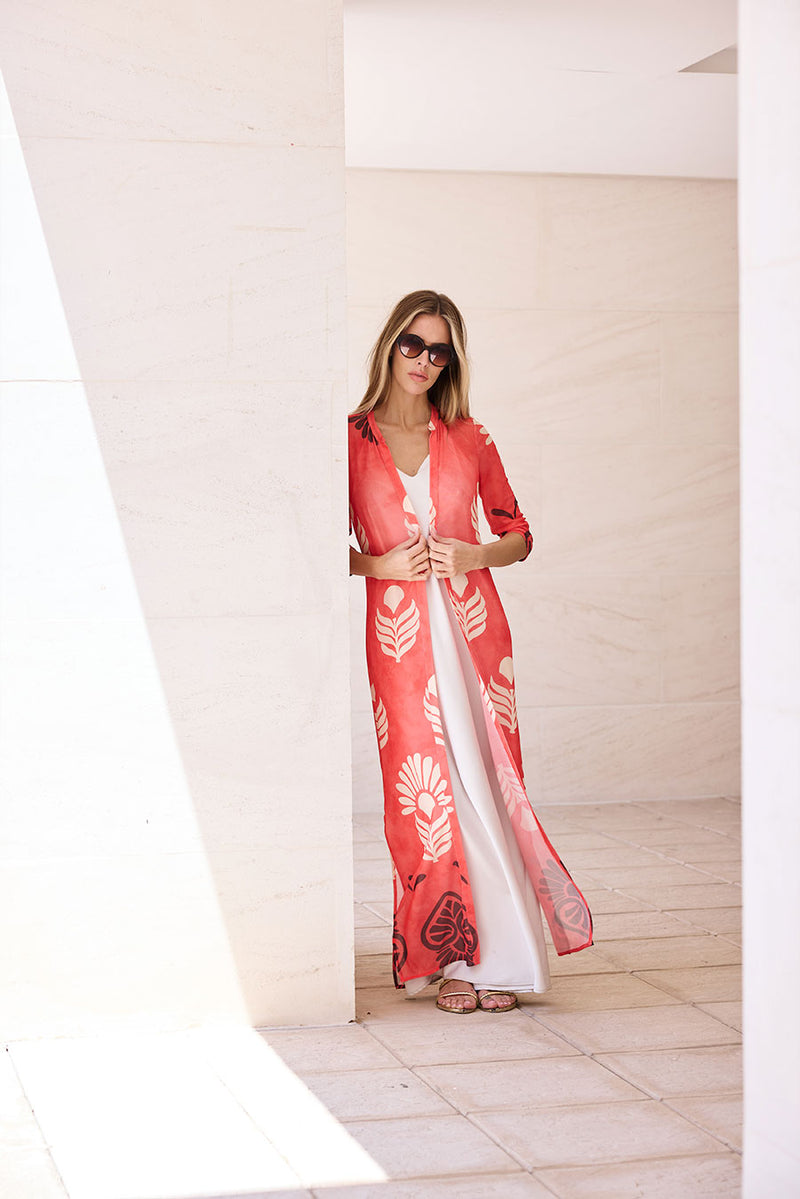 KAFTAN ABIERTO TUL ROJO