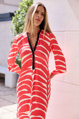 KAFTAN TIRILLA HOJAS ROJAS