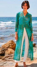 KAFTAN ABIERTO DE TUL VERDE