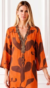 KAFTAN KENIA NARANJA Y MARRON