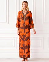 KAFTAN KENIA NARANJA Y MARRON