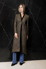 LEVITA LARGA CON ABERTURA DETRÁS EN VERDE CAZA