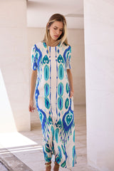 VESTIDO MANGA CORTA AZULES