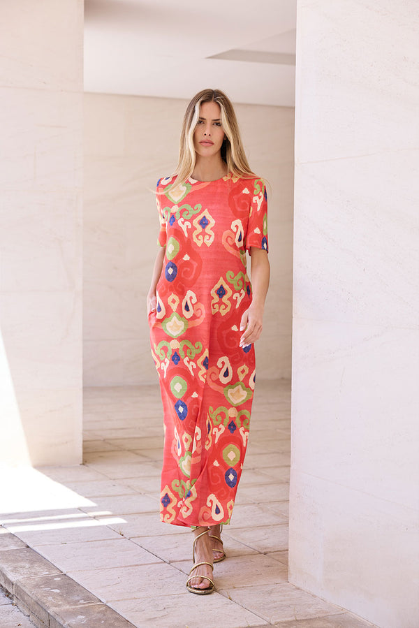 VESTIDO MANGA CORTA ROJO